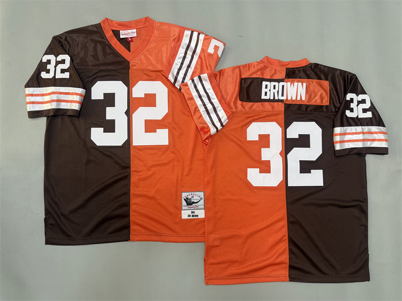 Men 2025 Cleveland Browns #32 Brown orange brown Throwback Limited NFL Jersey style 001->cleveland browns->NFL Jersey